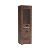 Vitrina living INFINITY I-04, PAL melaminat, frasin inchis, 2 usi, 56x192x42 cm