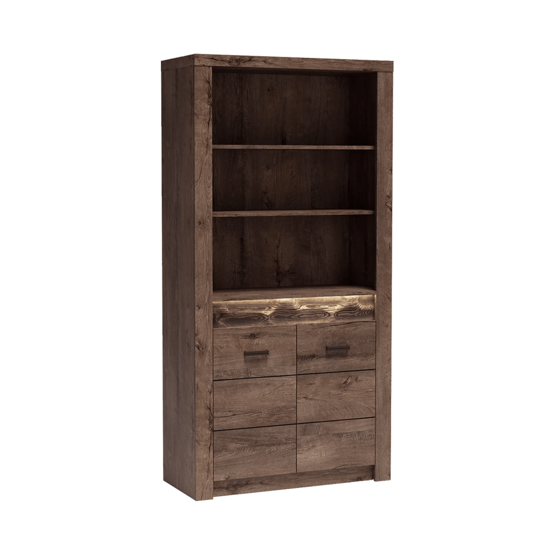 Vitrina living INFINITY I-05, PAL melaminat, frasin inchis, 96x42x192 cm