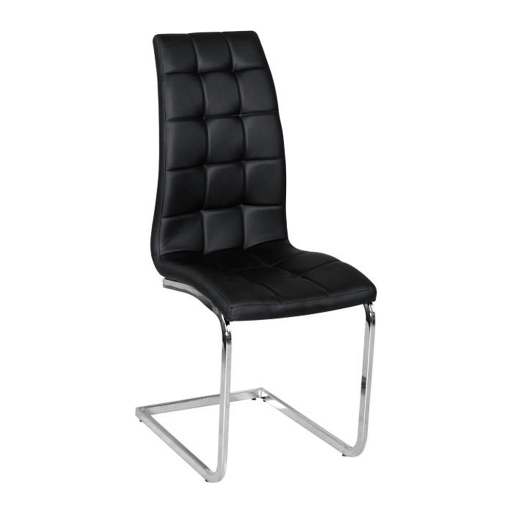 Scaun bucătărie, piele ecologică negru/crom, DULCIA