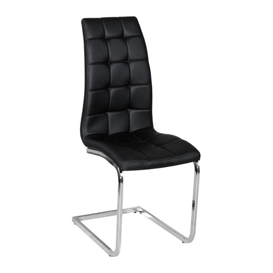 Scaun bucătărie, piele ecologică negru/crom, DULCIA