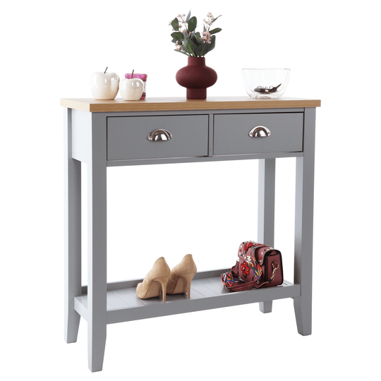 Consola JEREVAN, nuc/gri deschis, 80x30x80 cm