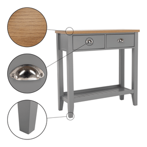 Consola JEREVAN, nuc/gri deschis, 80x30x80 cm