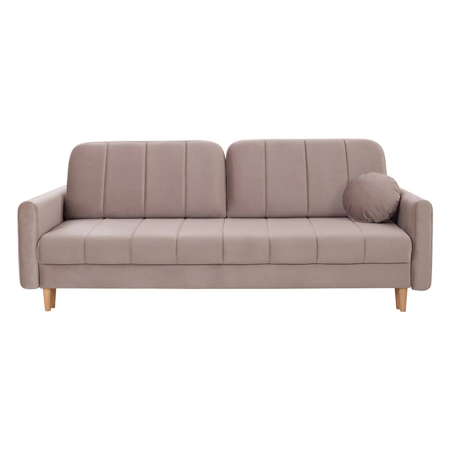 Canapea extensibila LATINA, stofa catifelata bej - Amon 16, 224x95x89 cm