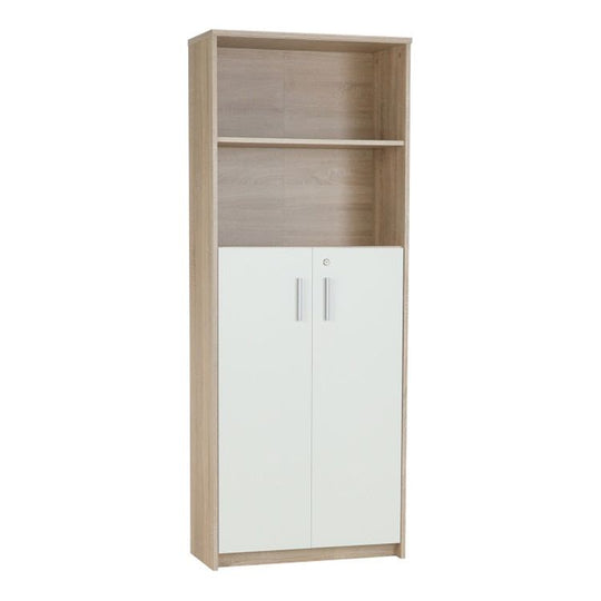 Dulap cu poliţe JOHAN 2 NEW 10, stejar sonoma/alb, PAL melaminat, 72.5x33.8x186 cm