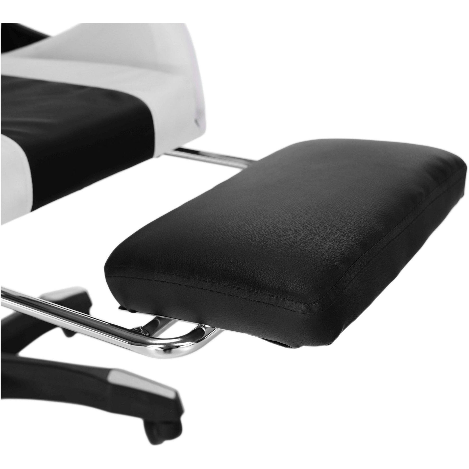 Scaun de birou JOVELA, negru/alb, cu iluminare led, 65x65x114/124 cm