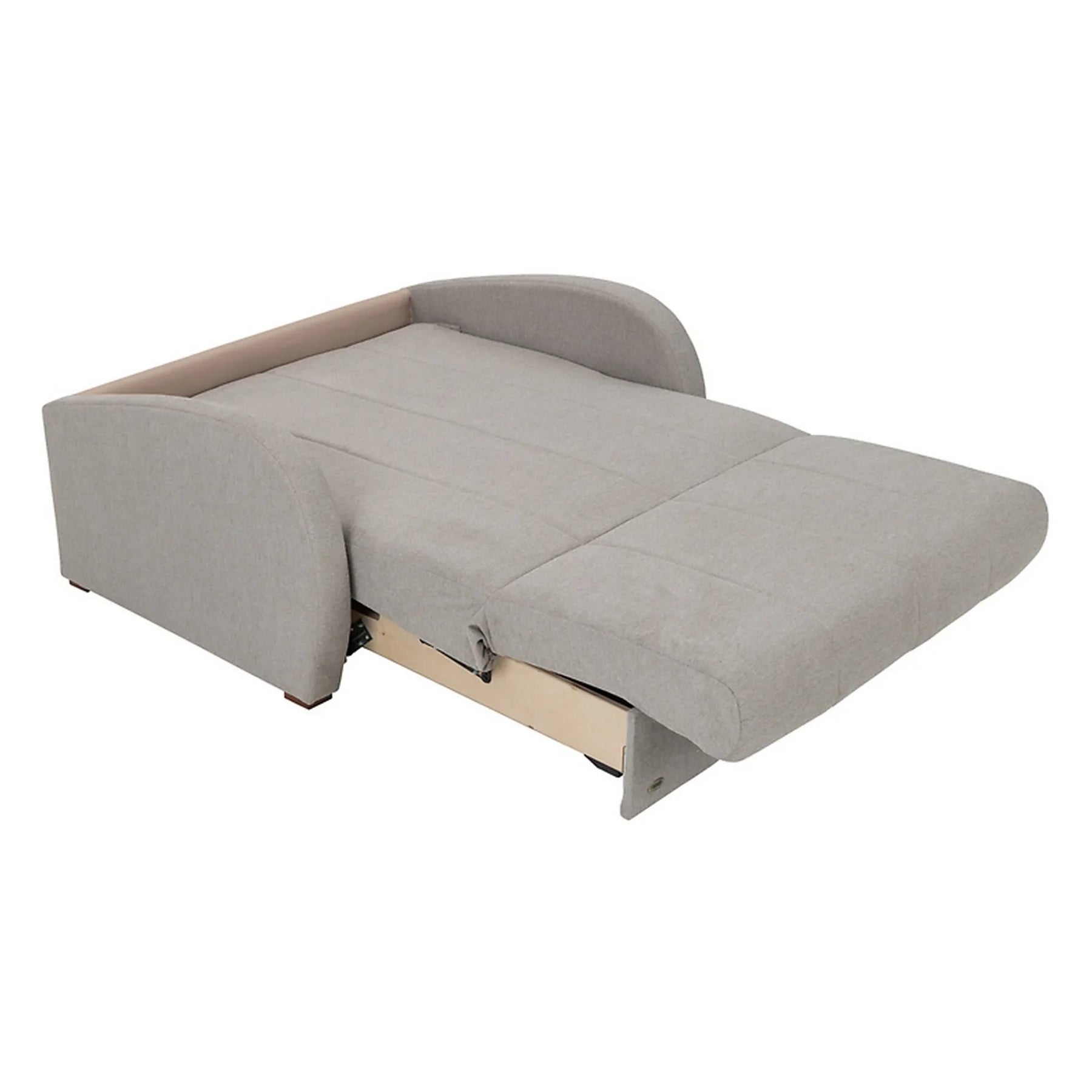Canapea extensibila POLI, stofa catifelata bej - Matana 17, 134x110x97 cm