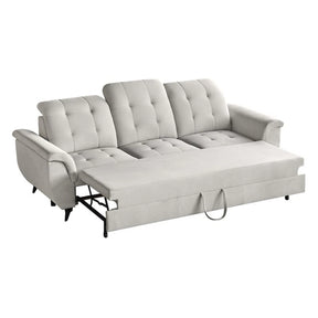 Canapea extensibila DORIA, stofa catifelata crem - Portland 21, 252x100x106 cm