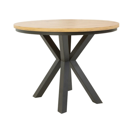 Masa extensibila ELAND, stejar wotan/negru, PAL laminat/metal, 100/200x100x76 cm