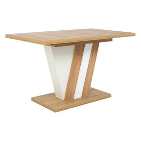 Masa extensibila ZATAR, stejar wotan/alb, PAL laminat, 125/170x75x76 cm