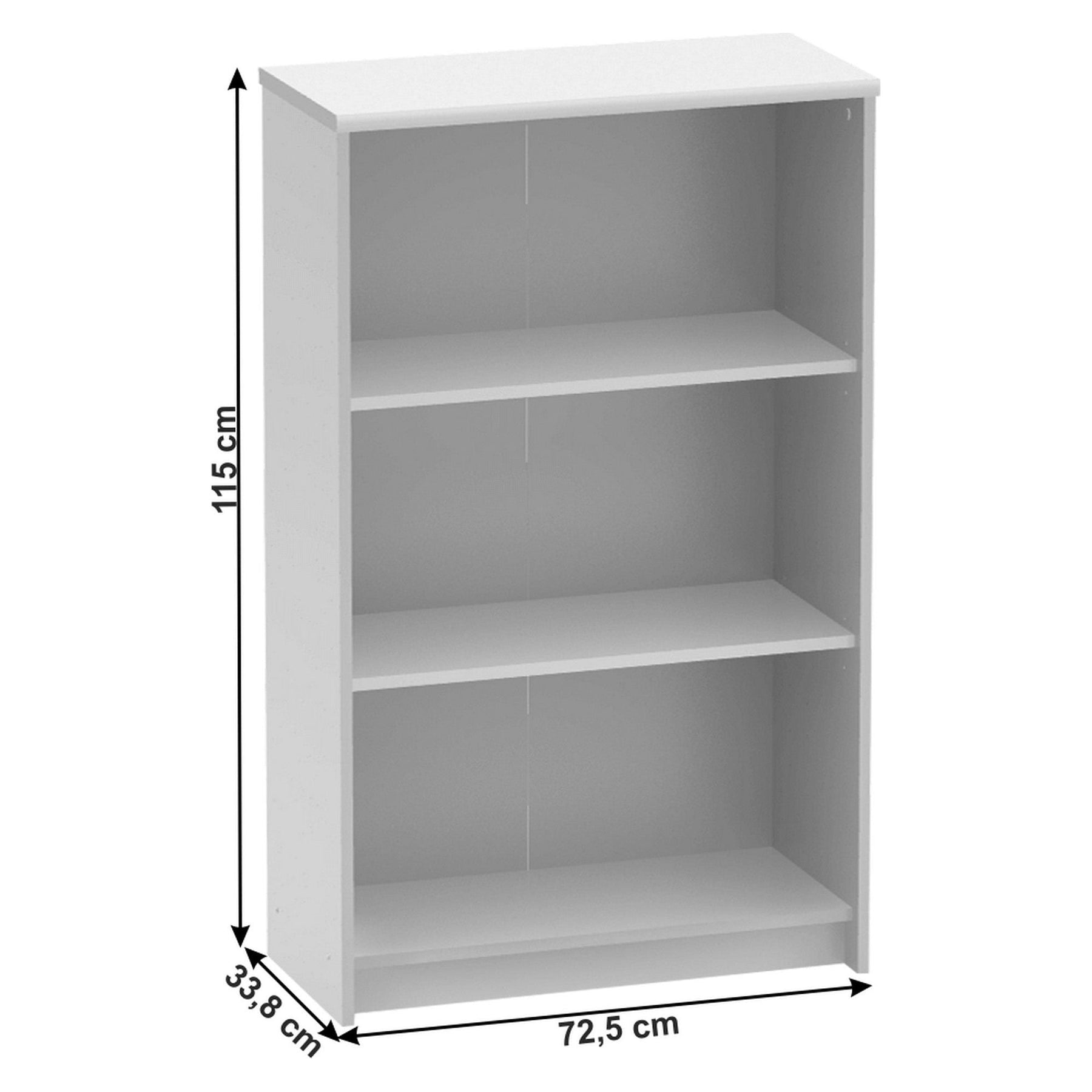 Etajera JOHAN 2 NEW 03, alb, DTD laminat, 72.5x33.8x115 cm