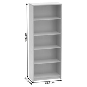 Etajera JOHAN 2 NEW 04, alb, DTD laminat, 72.5x33.8x186 cm