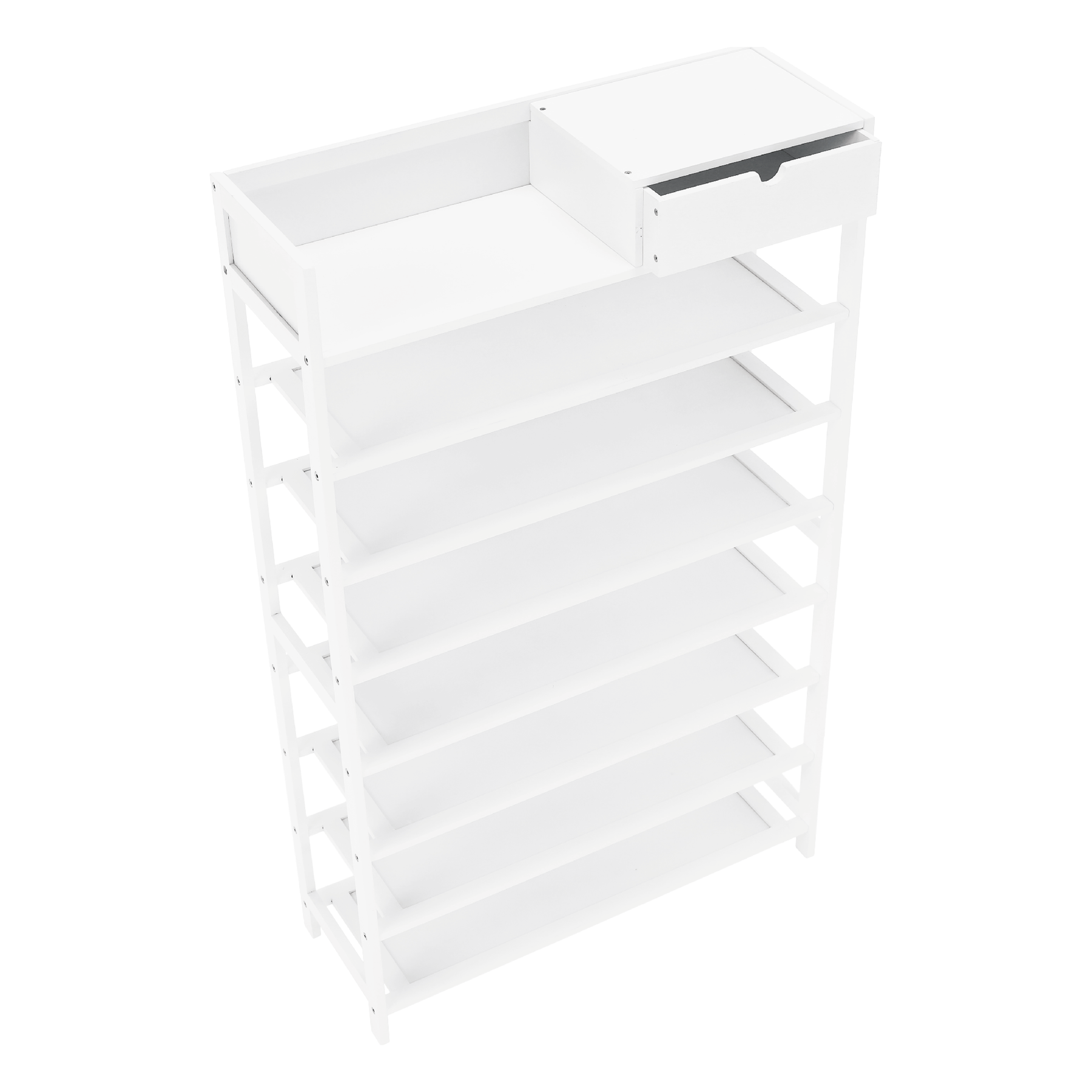 Pantofar KATLEY, alb, bambus, 70x25x117 cm