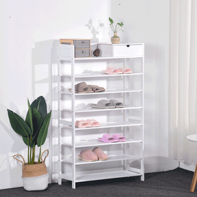 Pantofar KATLEY, alb, bambus, 70x25x117 cm