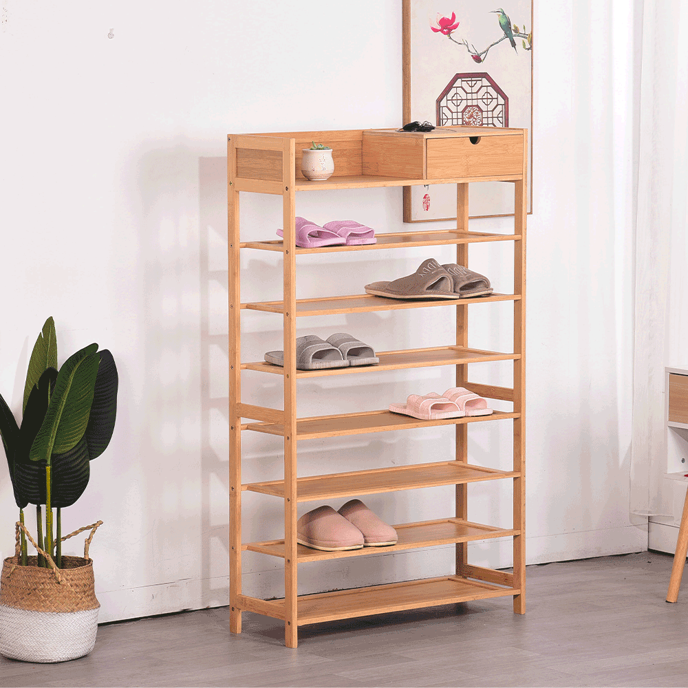 Pantofar KATLEY, bambus natural, 70x25x117 cm