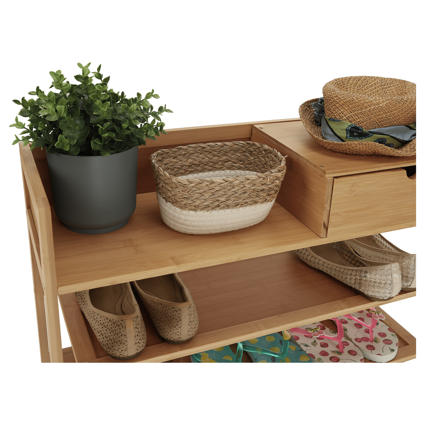 Pantofar KATLEY, bambus natural, 70x25x117 cm