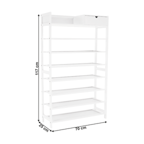 Pantofar KATLEY, alb, bambus, 70x25x117 cm