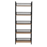 Etajera KELER TIP 2, negru/stejar, metal/DTD laminat, 60x28x154 cm