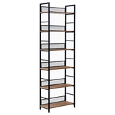Etajera KELER TIP 3, negru/stejar, metal/DTD laminat, 60x28x187 cm