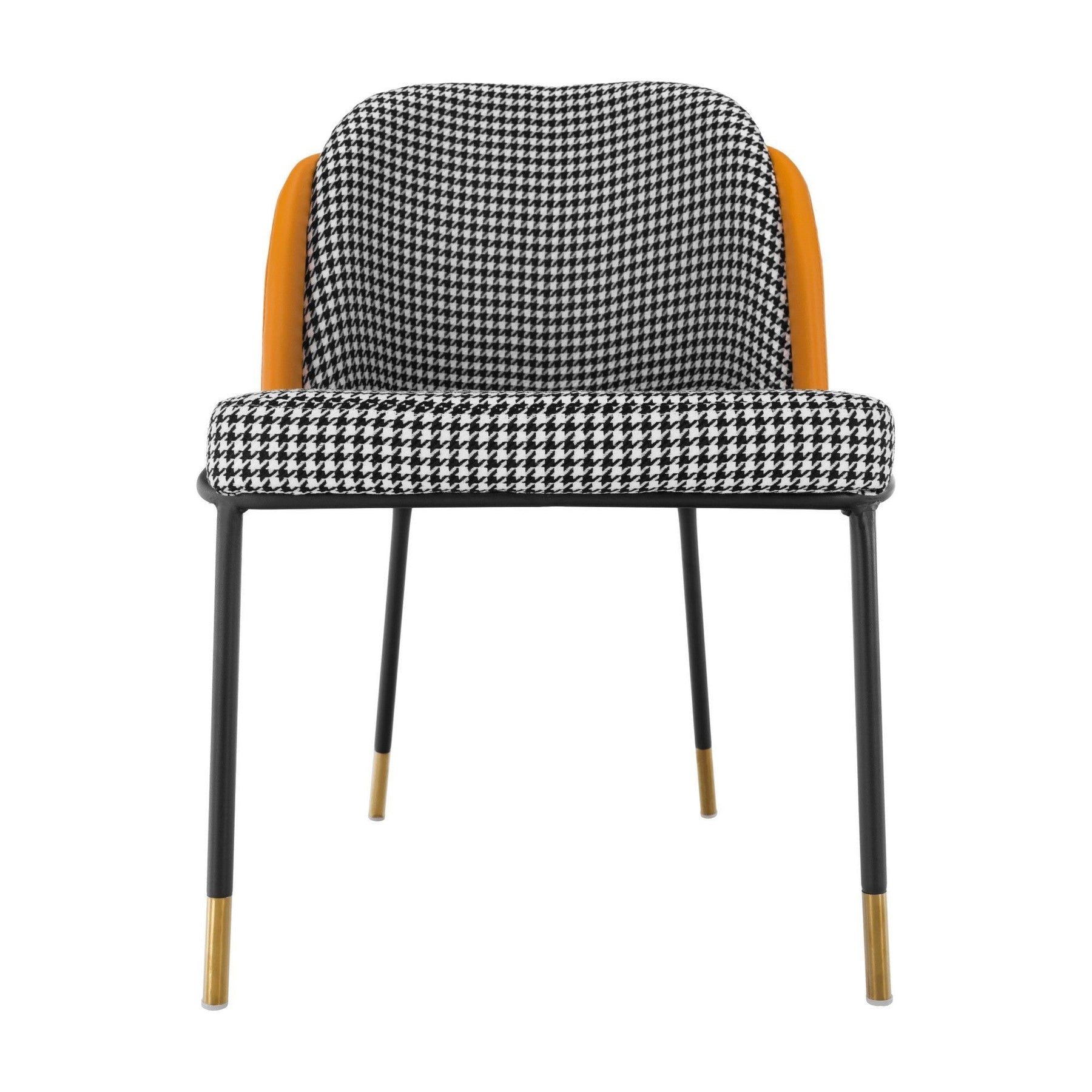 Scaun KIRNA, alb/negru/galben, stofa clasica/piele ecologica, 54x56x78 cm