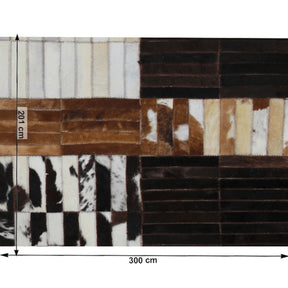 Covor de lux PIELE DE VITĂ TIP 4, negru/maro/alb, patchwork, 201x300