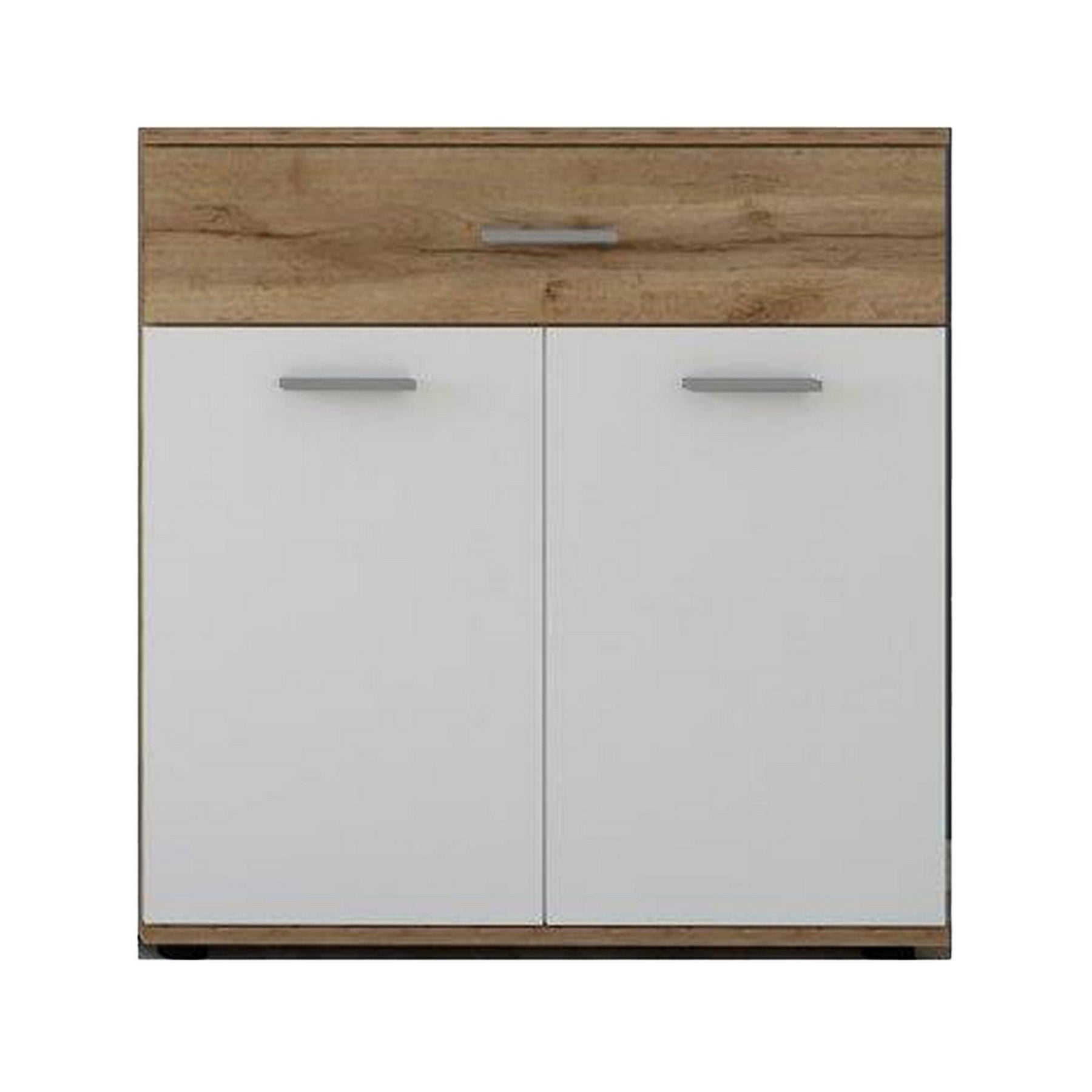 Comoda IRIA E, stejar wotan/alb, PAL melaminat, 80x35x84 cm
