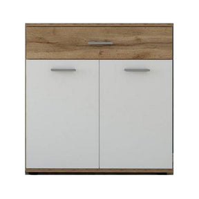 Comoda IRIA E, stejar wotan/alb, PAL melaminat, 80x35x84 cm