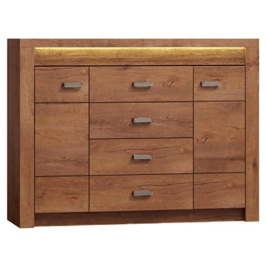 Comoda INFINITY I-07, PAL, frasin deschis, 137x103,5x42 cm
