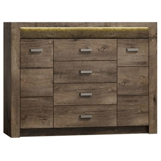 Comoda INFINITY I-07, PAL, frasin inchis, 137x103,5x42 cm
