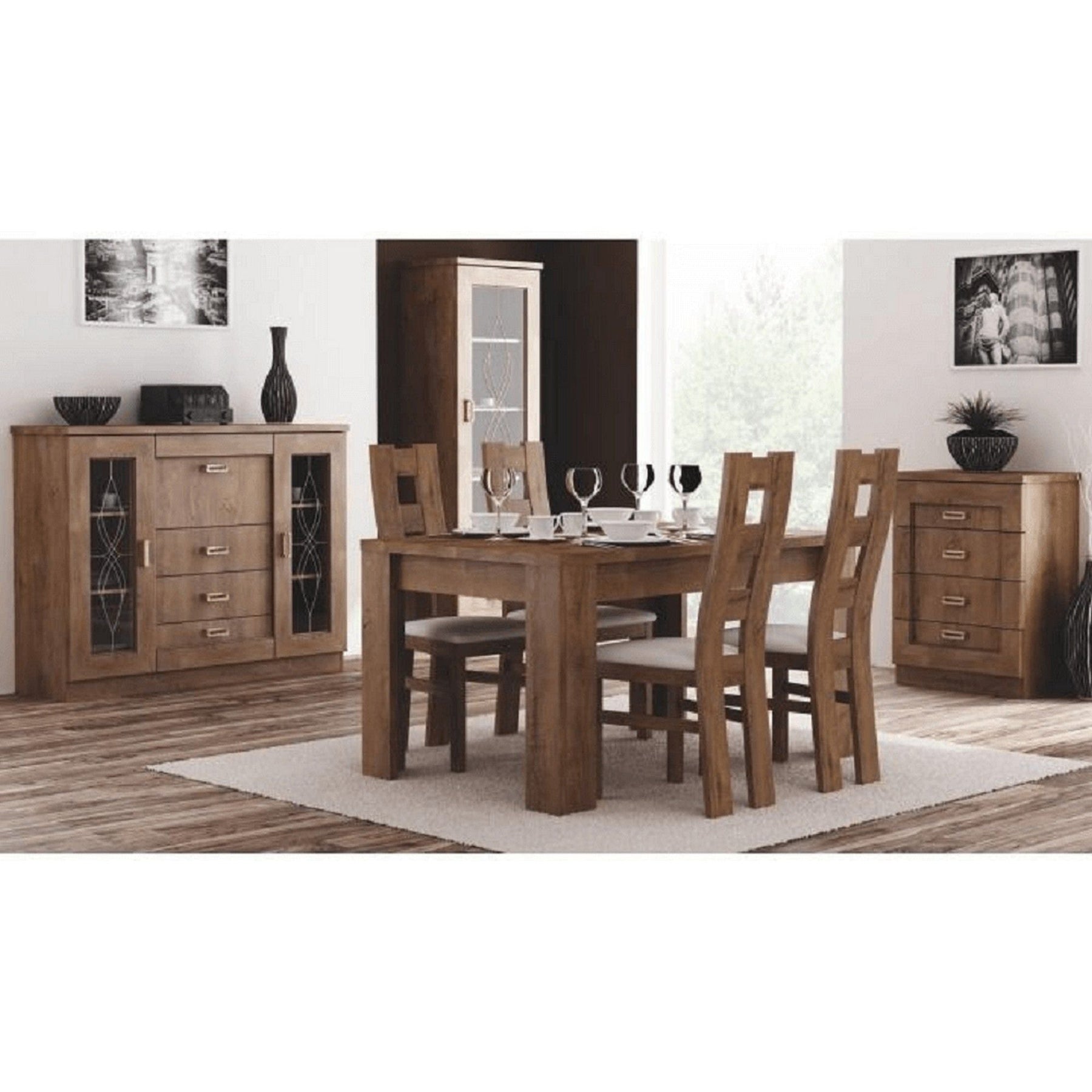 Comoda TEDY TYP T14, PAL, stejar lefkas, 140x44x109.5 cm