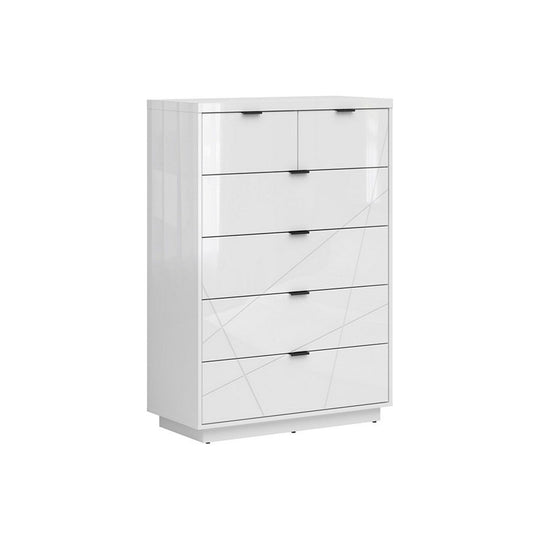 Comoda FORN, alb lucios, PAL, 90x42.5x130.5 cm