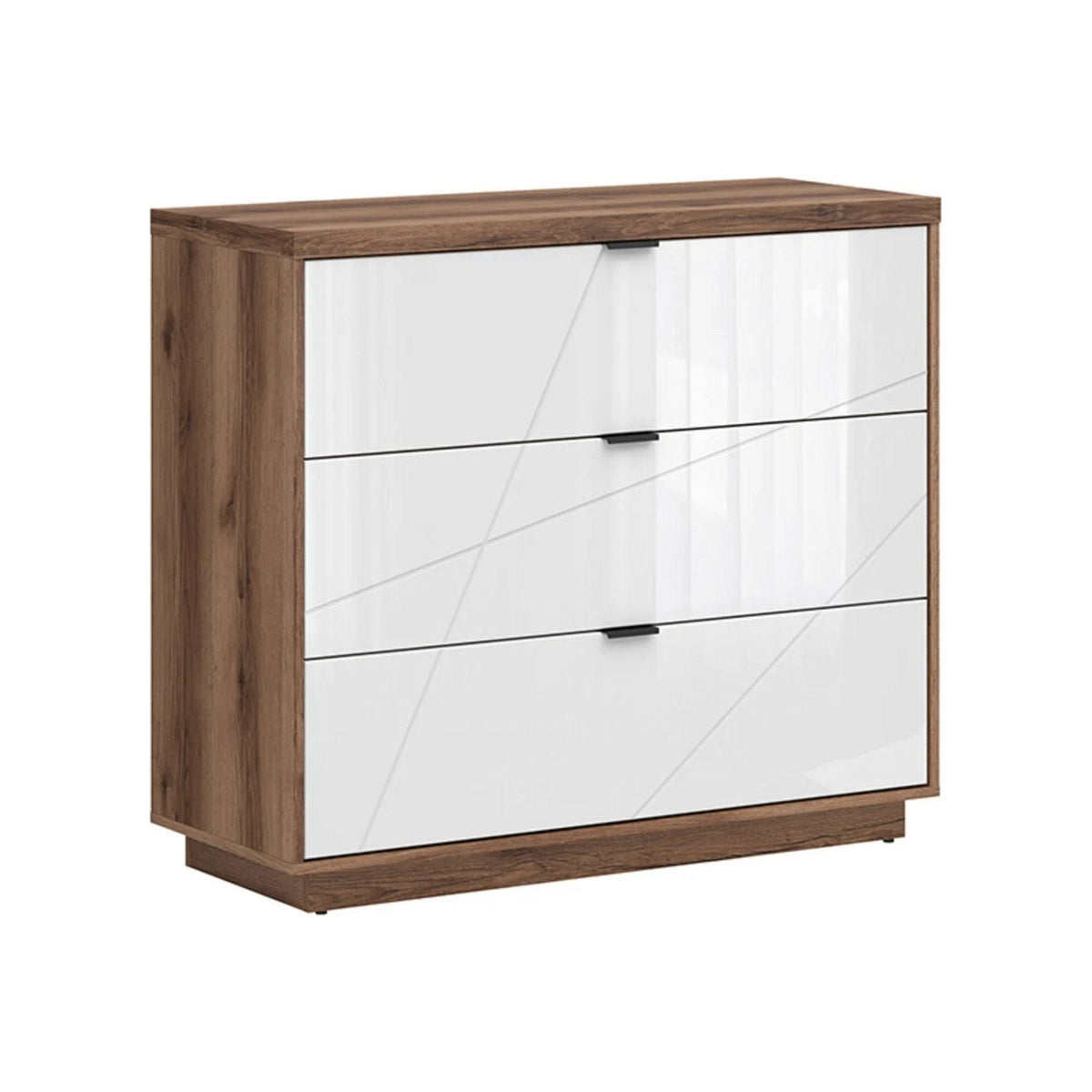 Comoda FORN, nuc/alb lucios, PAL, 106x42.5x93 cm