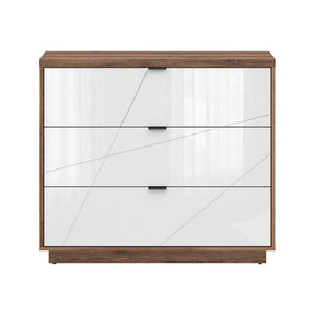 Comoda FORN, nuc/alb lucios, PAL, 106x42.5x93 cm