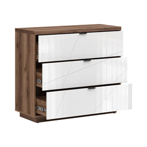 Comoda FORN, nuc/alb lucios, PAL, 106x42.5x93 cm