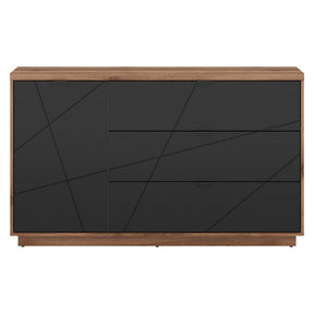 Comoda FORN, nuc/negru mat, PAL, 156x42.5x93 cm