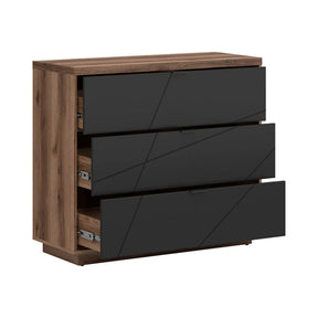 Comoda FORN, nuc/negru mat, PAL, 106x42.5x93 cm