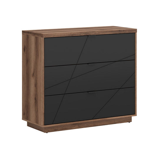 Comoda FORN, nuc/negru mat, PAL, 106x42.5x93 cm