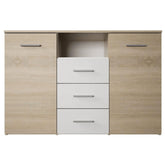 Comoda GABRIELA, PAL, stejar sonoma/alb, 120x80x38 cm