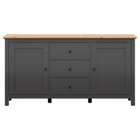 Comoda HESEN, gri grafit/stejar artisan, PAL, 186x44x96 cm