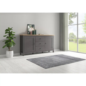 Comoda HESEN, gri grafit/stejar artisan, PAL, 186x44x96 cm