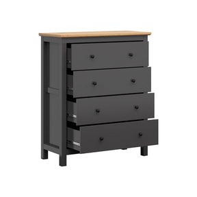 Comoda HESEN, gri grafit/stejar artizanal, PAL, 101x44x120 cm