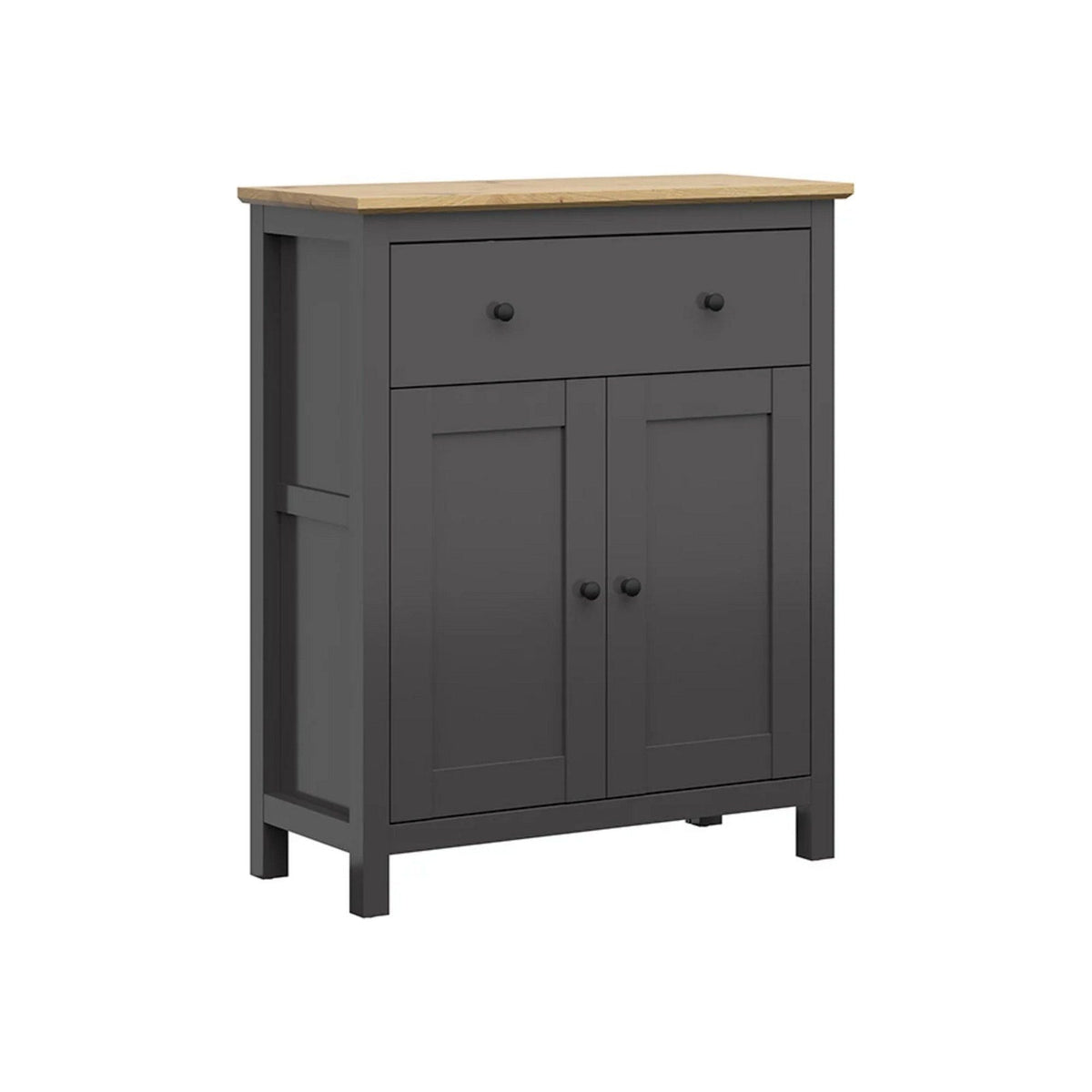 Comoda HESEN, gri grafit/stejar artizanal, PAL, 101x44x121 cm