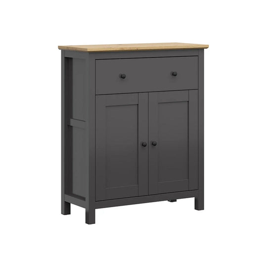 Comoda HESEN, gri grafit/stejar artizanal, PAL, 101x44x121 cm