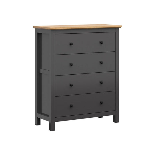 Comoda HESEN, gri grafit/stejar artizanal, PAL, 101x44x120 cm