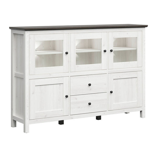 Comoda HESEN, zada sibiu deschis/pin larico, PAL, cu iluminare LED, 186x44x126 cm