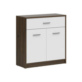 Comoda NEPO PLUS, stejar nobil/alb, PAL laminat, 80x34x84 cm