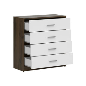 Comoda NEPO PLUS, stejar nobil/alb, PAL laminat, 80x34x84 cm