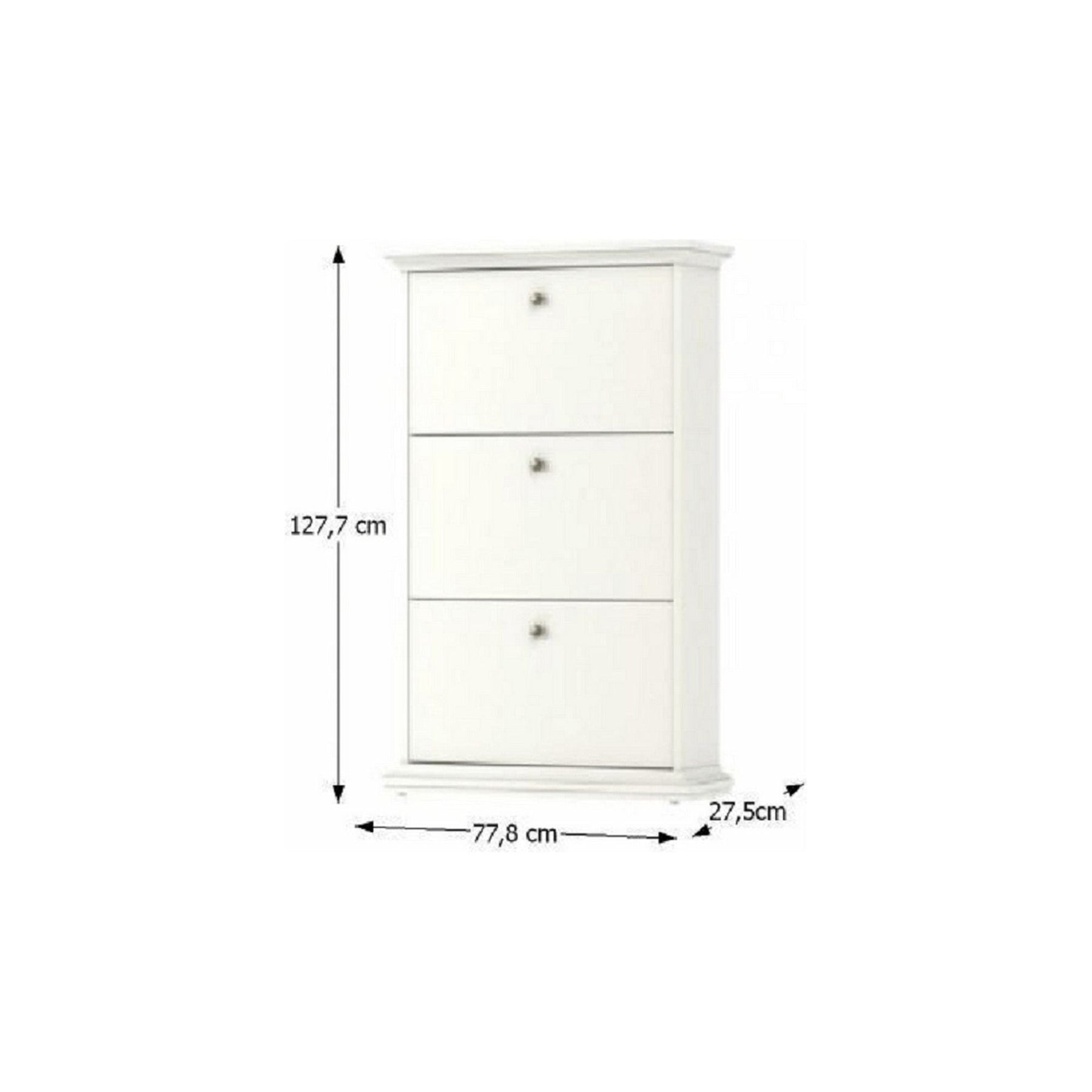 Pantofar PARIS 70309, PAL înfoliat lăcuit, alb, 77,8x127,7x27,5 cm