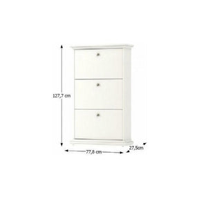 Pantofar PARIS 70309, PAL înfoliat lăcuit, alb, 77,8x127,7x27,5 cm