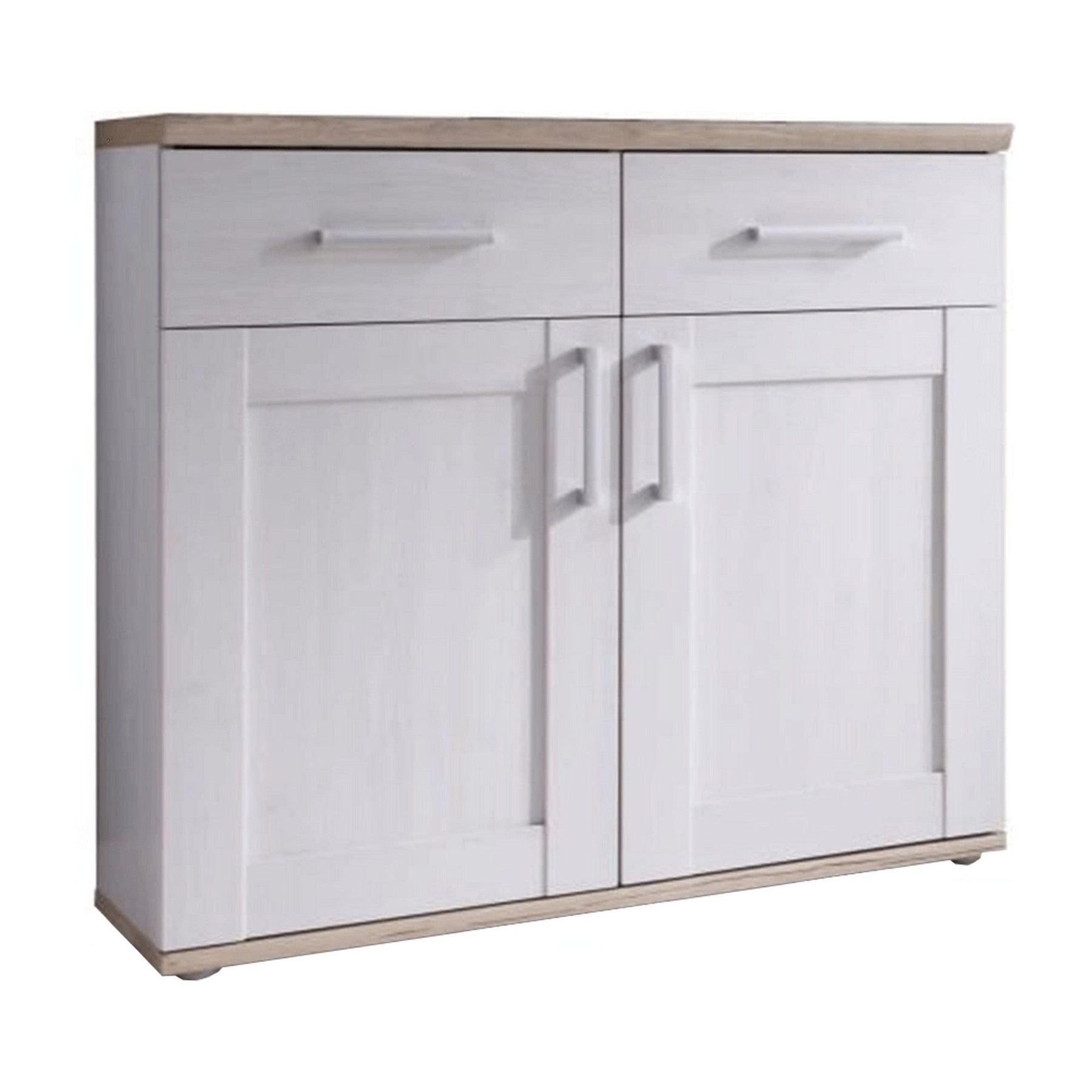 Comoda PROVENSAL, PAL, alb/stejar san remo, 96x38x91 cm