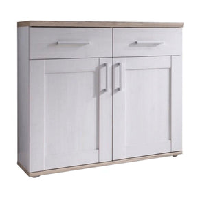 Comoda PROVENSAL, PAL, alb/stejar san remo, 96x38x91 cm